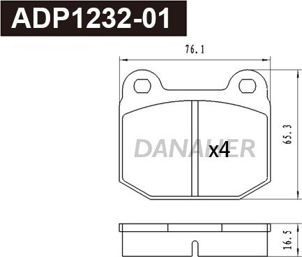 Danaher ADP1232-01 - Гальмівні колодки, дискові гальма avtolavka.club