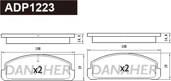 Danaher ADP1223 - Гальмівні колодки, дискові гальма avtolavka.club