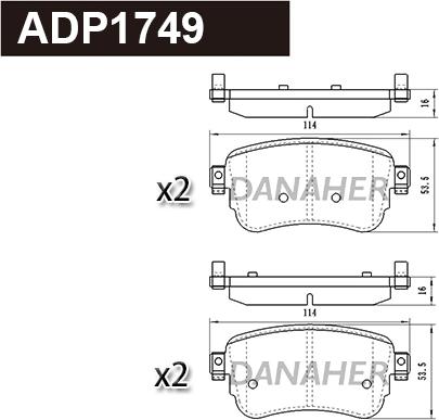 Danaher ADP1749 - Гальмівні колодки, дискові гальма avtolavka.club