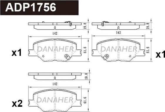 Danaher ADP1756 - Гальмівні колодки, дискові гальма avtolavka.club