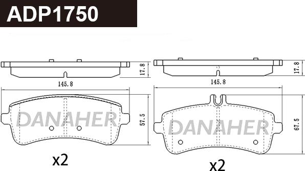 Danaher ADP1750 - Гальмівні колодки, дискові гальма avtolavka.club