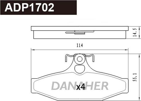 Danaher ADP1702 - Гальмівні колодки, дискові гальма avtolavka.club