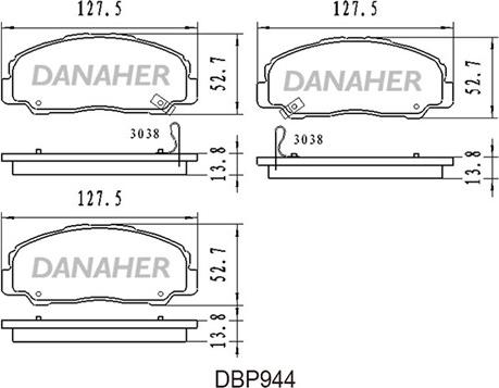 Danaher DBP944 - Гальмівні колодки, дискові гальма avtolavka.club