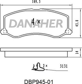 Danaher DBP945-01 - Гальмівні колодки, дискові гальма avtolavka.club