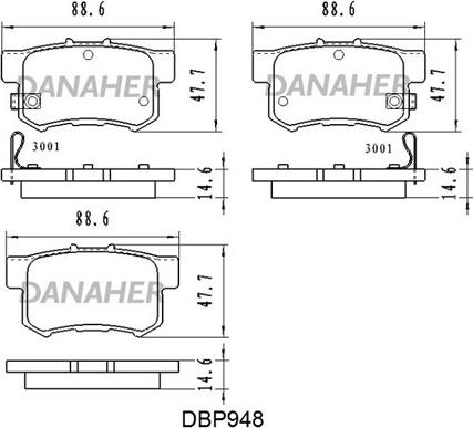 Danaher DBP948 - Гальмівні колодки, дискові гальма avtolavka.club