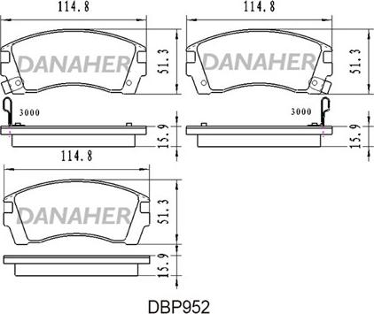 Danaher DBP952 - Гальмівні колодки, дискові гальма avtolavka.club