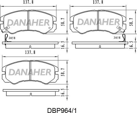 Danaher DBP964/1 - Гальмівні колодки, дискові гальма avtolavka.club