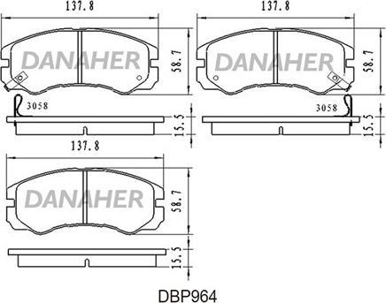 Danaher DBP964 - Гальмівні колодки, дискові гальма avtolavka.club