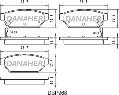 Danaher DBP968 - Гальмівні колодки, дискові гальма avtolavka.club