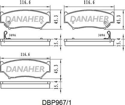 Danaher DBP967/1 - Гальмівні колодки, дискові гальма avtolavka.club