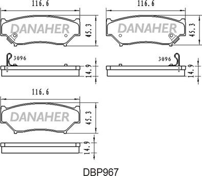 Danaher DBP967 - Гальмівні колодки, дискові гальма avtolavka.club