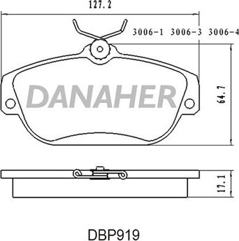 Danaher DBP919 - Гальмівні колодки, дискові гальма avtolavka.club