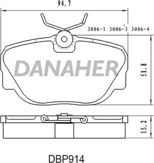 Danaher DBP914 - Гальмівні колодки, дискові гальма avtolavka.club