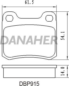 Danaher DBP915 - Гальмівні колодки, дискові гальма avtolavka.club