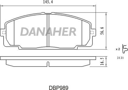 Danaher DBP989 - Гальмівні колодки, дискові гальма avtolavka.club