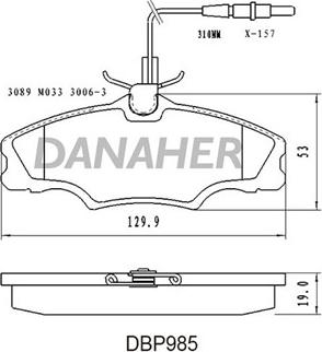 Danaher DBP985 - Гальмівні колодки, дискові гальма avtolavka.club