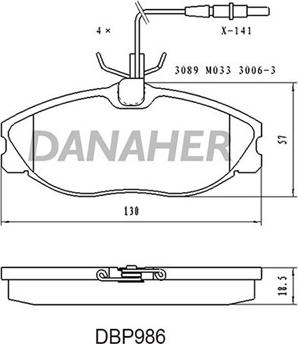 Danaher DBP986 - Гальмівні колодки, дискові гальма avtolavka.club