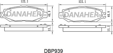 Danaher DBP939 - Гальмівні колодки, дискові гальма avtolavka.club