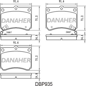 Danaher DBP935 - Гальмівні колодки, дискові гальма avtolavka.club