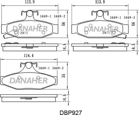 Danaher DBP927 - Гальмівні колодки, дискові гальма avtolavka.club