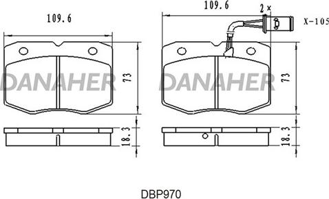 Danaher DBP970 - Гальмівні колодки, дискові гальма avtolavka.club