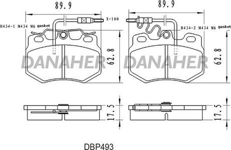 Danaher DBP493 - Гальмівні колодки, дискові гальма avtolavka.club