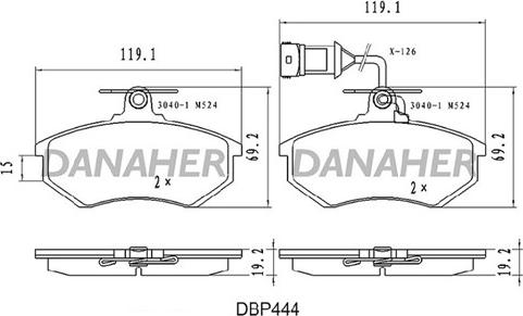 Danaher DBP444 - Гальмівні колодки, дискові гальма avtolavka.club