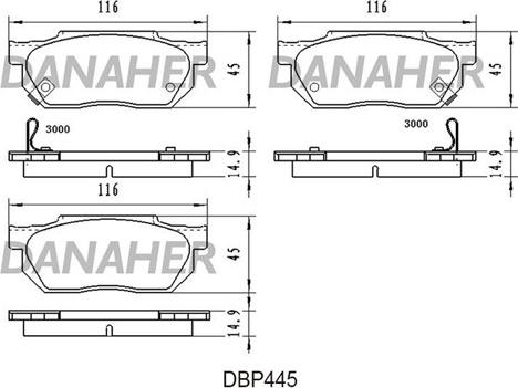 Danaher DBP445 - Гальмівні колодки, дискові гальма avtolavka.club