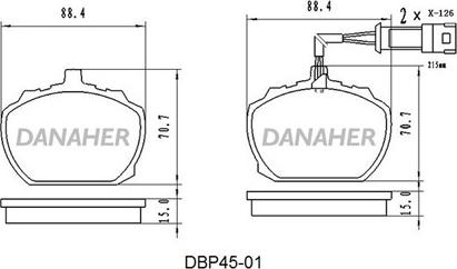 Danaher DBP45-01 - Гальмівні колодки, дискові гальма avtolavka.club