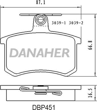 Danaher DBP451 - Гальмівні колодки, дискові гальма avtolavka.club