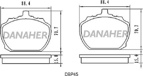 Danaher DBP45 - Гальмівні колодки, дискові гальма avtolavka.club