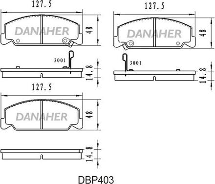 Danaher DBP403 - Гальмівні колодки, дискові гальма avtolavka.club