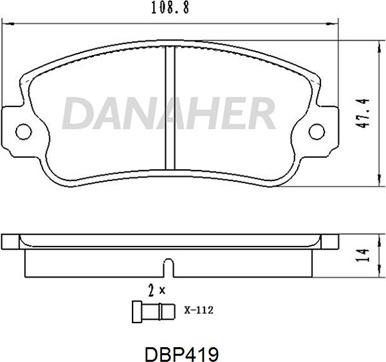 Danaher DBP419 - Гальмівні колодки, дискові гальма avtolavka.club