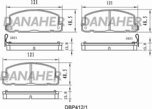 Danaher DBP412/1 - Гальмівні колодки, дискові гальма avtolavka.club