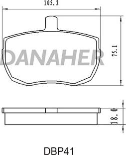 Danaher DBP41 - Гальмівні колодки, дискові гальма avtolavka.club