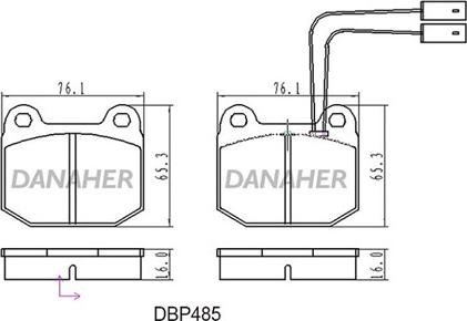 Danaher DBP485 - Гальмівні колодки, дискові гальма avtolavka.club