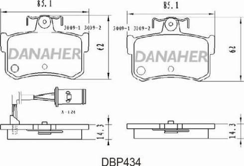 Danaher DBP434 - Гальмівні колодки, дискові гальма avtolavka.club