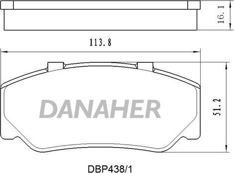 Danaher DBP438/1 - Гальмівні колодки, дискові гальма avtolavka.club