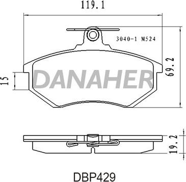 Danaher DBP429 - Гальмівні колодки, дискові гальма avtolavka.club