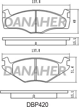 Danaher DBP420 - Гальмівні колодки, дискові гальма avtolavka.club