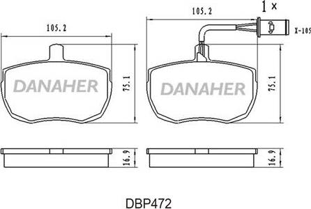 Danaher DBP472 - Гальмівні колодки, дискові гальма avtolavka.club