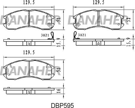 Danaher DBP595 - Гальмівні колодки, дискові гальма avtolavka.club