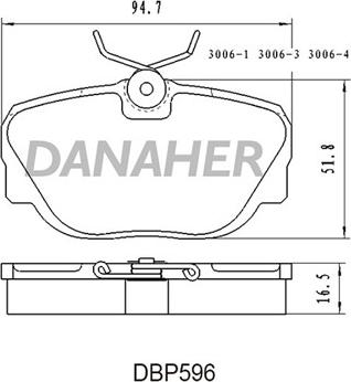 Danaher DBP596 - Гальмівні колодки, дискові гальма avtolavka.club