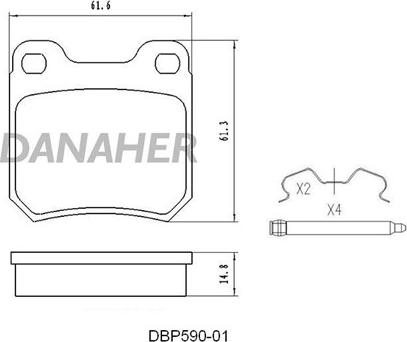 Danaher DBP590-01 - Гальмівні колодки, дискові гальма avtolavka.club