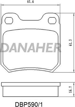 Danaher DBP590/1 - Гальмівні колодки, дискові гальма avtolavka.club