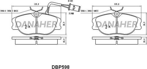 Danaher DBP598 - Гальмівні колодки, дискові гальма avtolavka.club