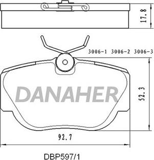 Danaher DBP597/1 - Гальмівні колодки, дискові гальма avtolavka.club