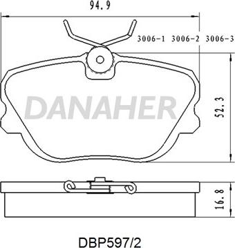 Danaher DBP597/2 - Гальмівні колодки, дискові гальма avtolavka.club