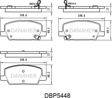 Danaher DBP5448 - Гальмівні колодки, дискові гальма avtolavka.club