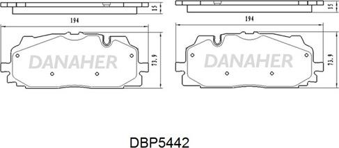 Danaher DBP5442 - Гальмівні колодки, дискові гальма avtolavka.club
